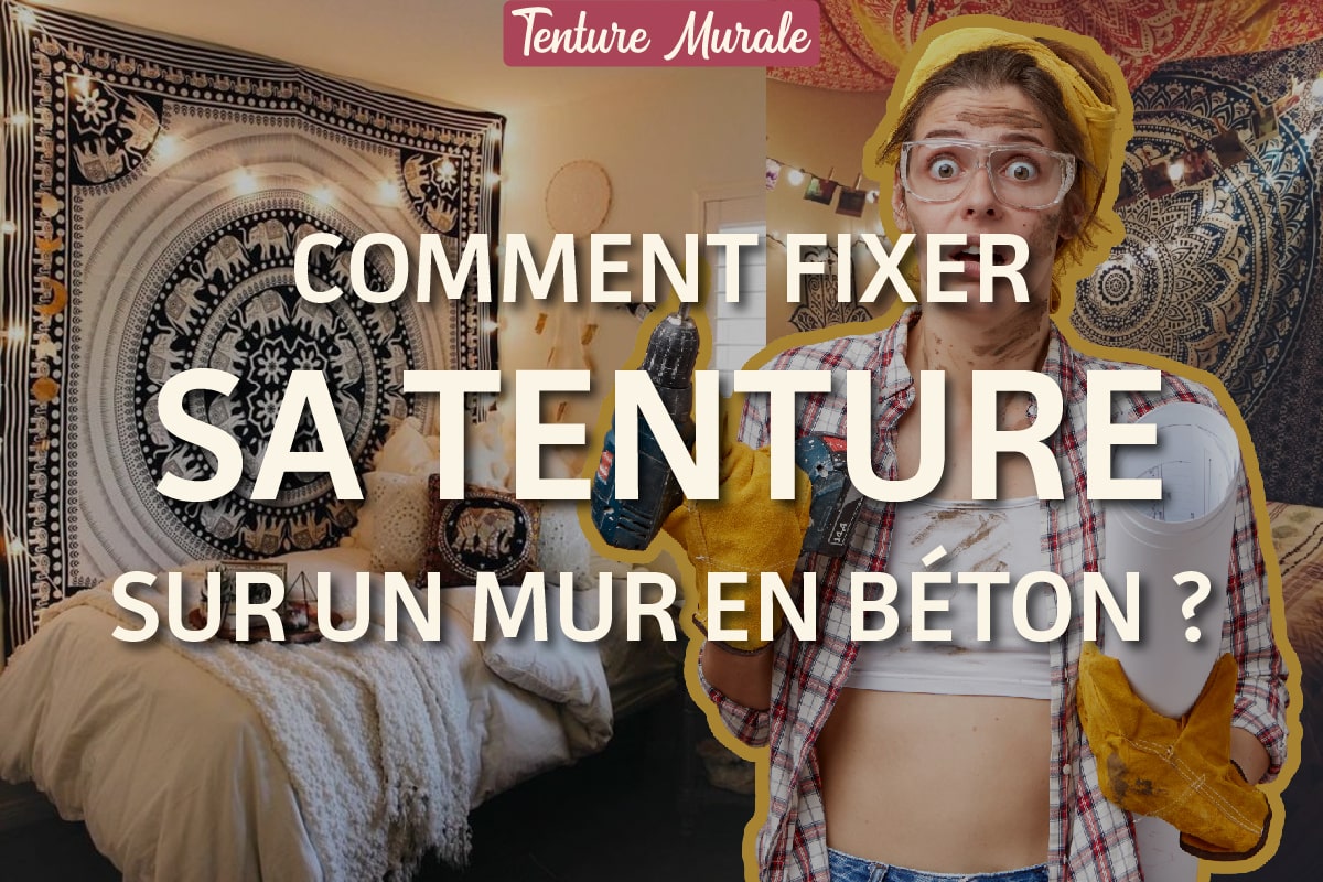 fixer tenture sur mur en béton