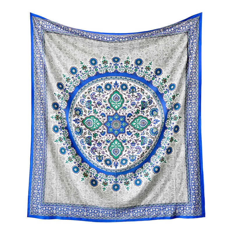 Tenture Mandala Coton Bleu