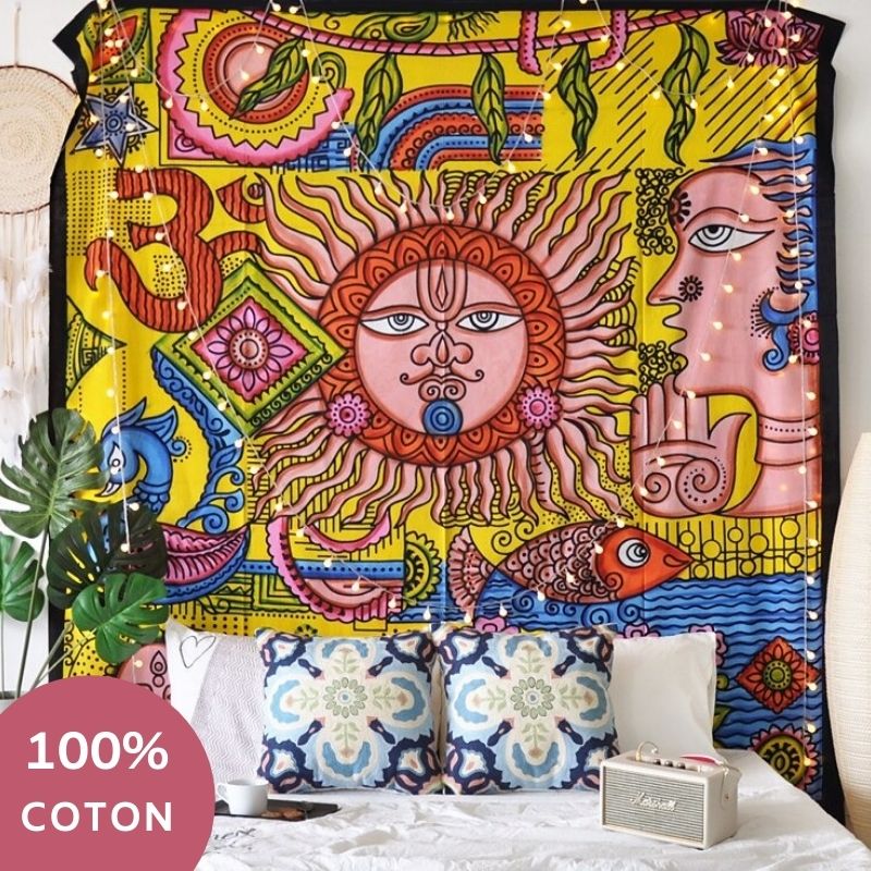 Tenture Coton Psychédélique India