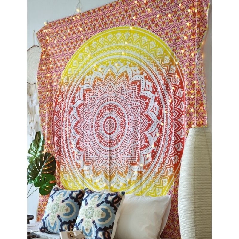 Tenture Coton Mandala Orange