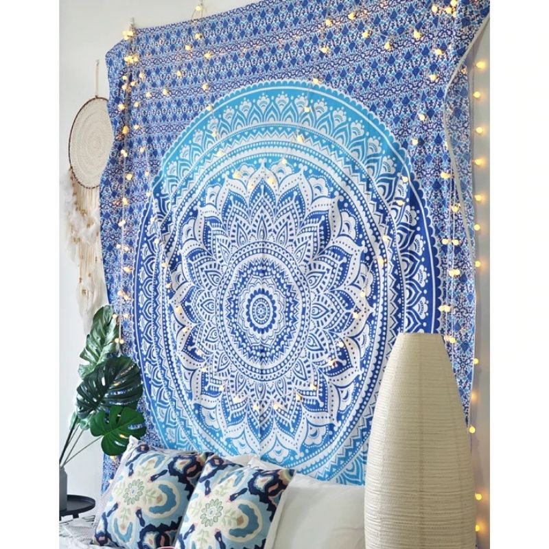 Tenture Coton Mandala Bleu
