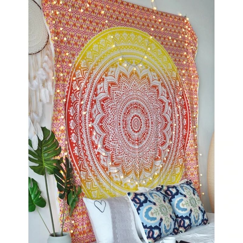 Tenture Coton Mandala Orange