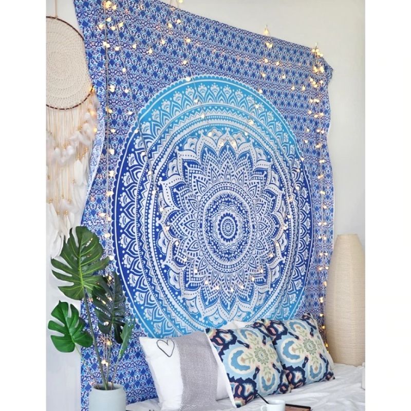 Tenture Coton Mandala Bleu