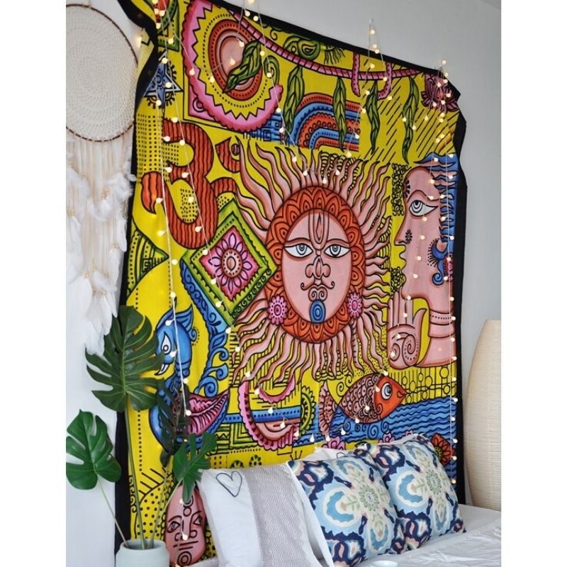 Tenture Coton Psychédélique India
