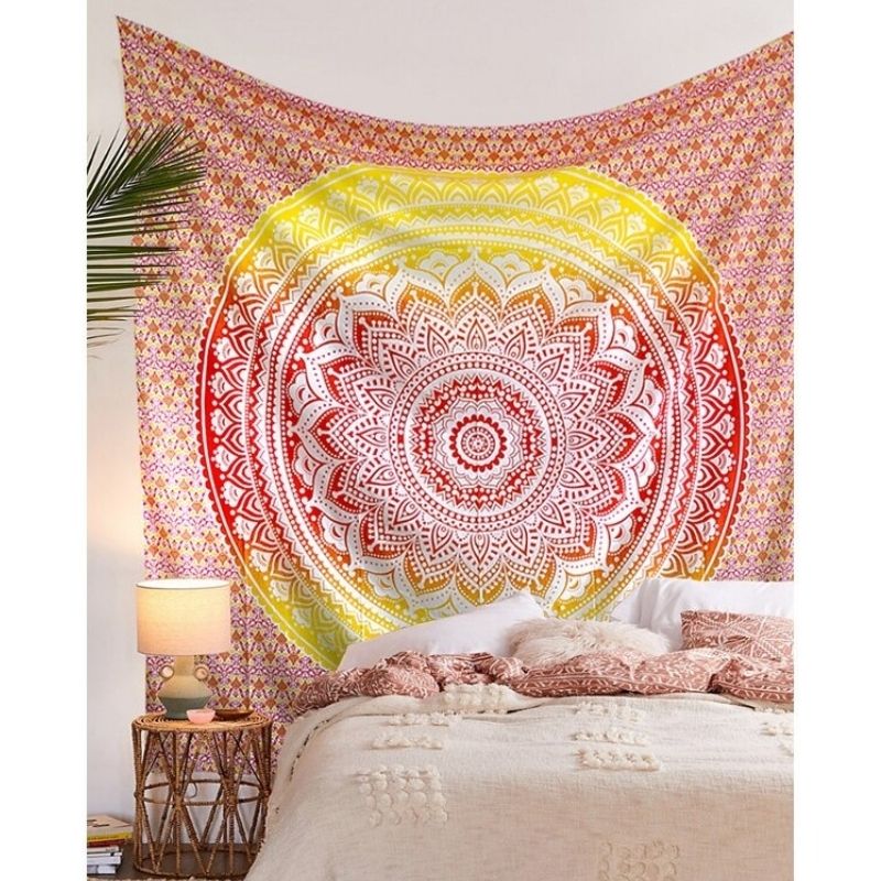 Tenture Coton Mandala Orange