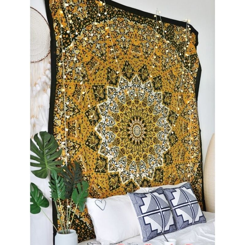 Tenture Indienne Coton Jaune