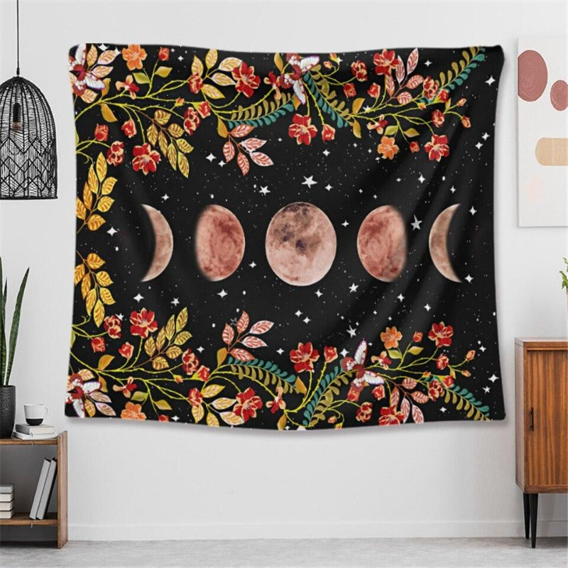 Tenture Hippie Moon & Flower
