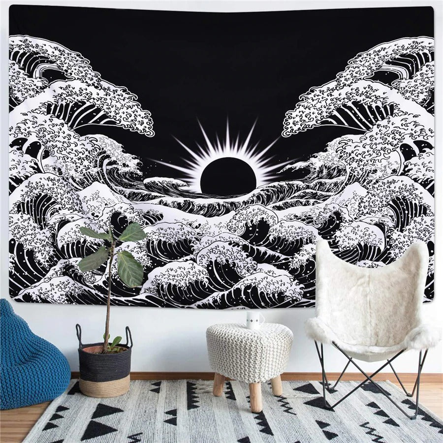 Tenture Japonaise Noir et Blanc