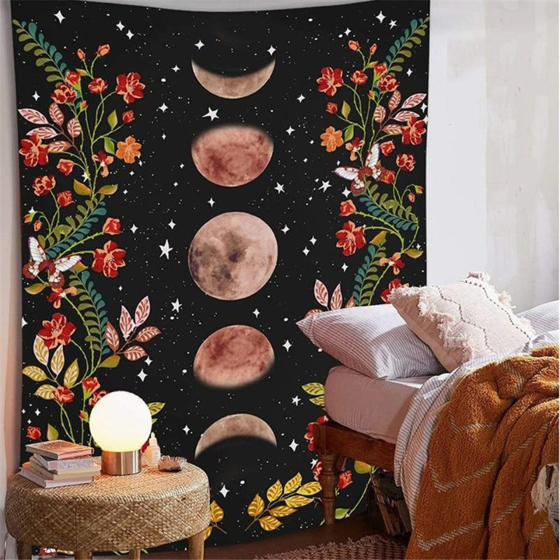 Tenture Hippie Moon & Flower