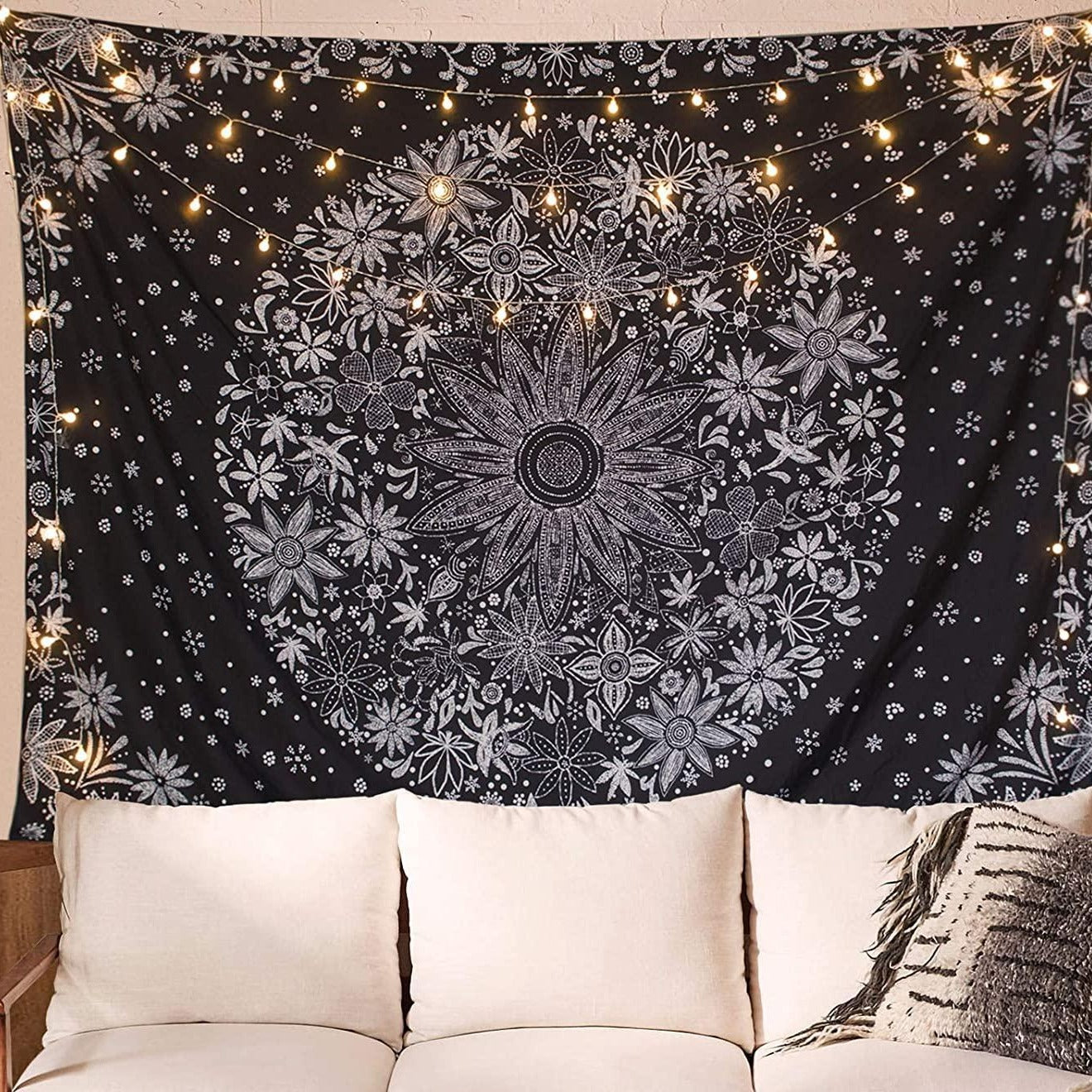 Tenture Hippie Mandala Fleurie