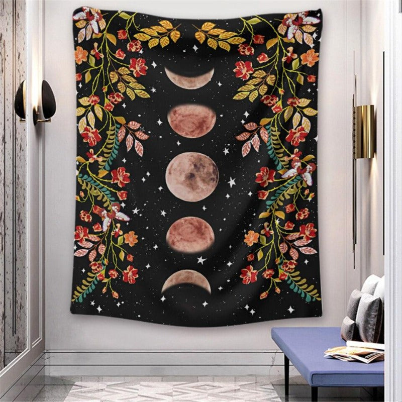 Tenture Hippie Moon & Flower