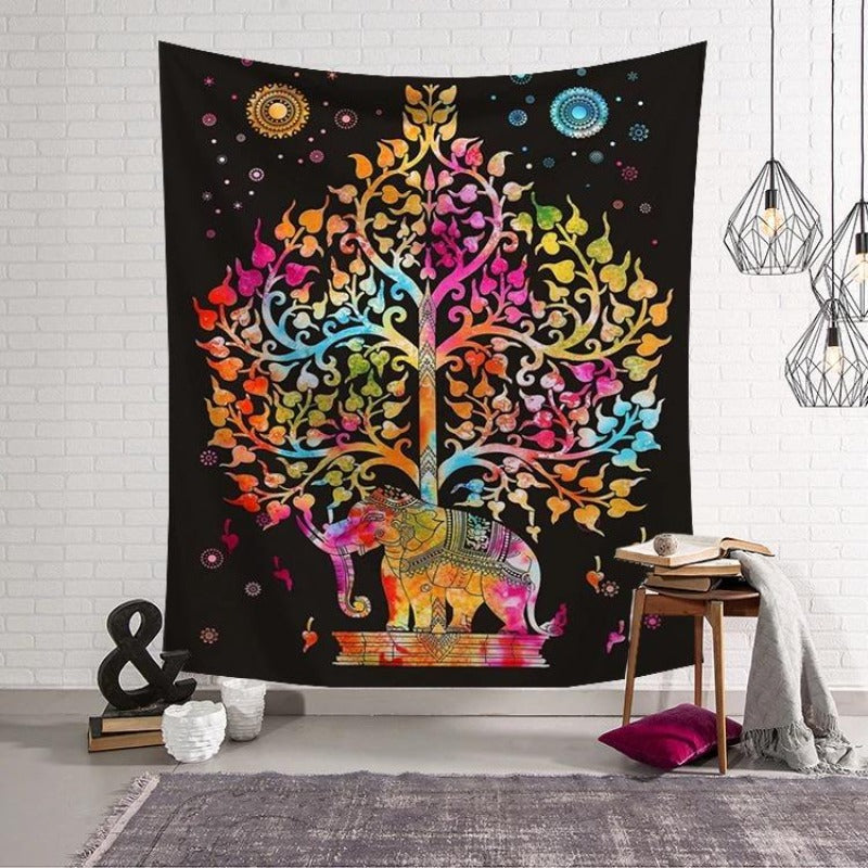 Tenture Indienne Arbre de Vie Éléphant