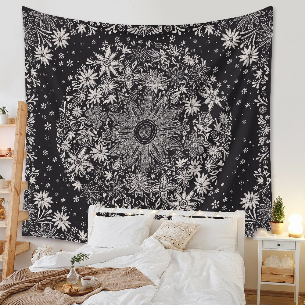 Tenture Hippie Mandala Fleurie