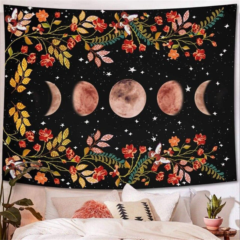 Tenture Hippie Moon & Flower