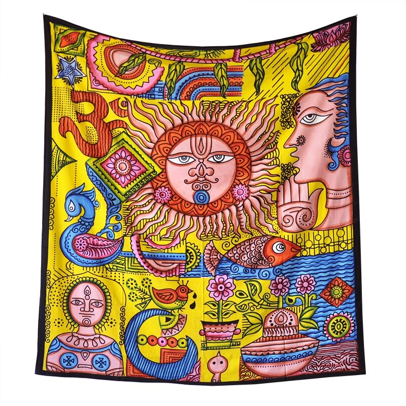 Tenture Coton Psychédélique India