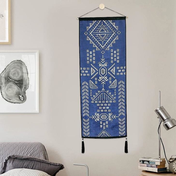 Tenture Bohème Longue Bleue