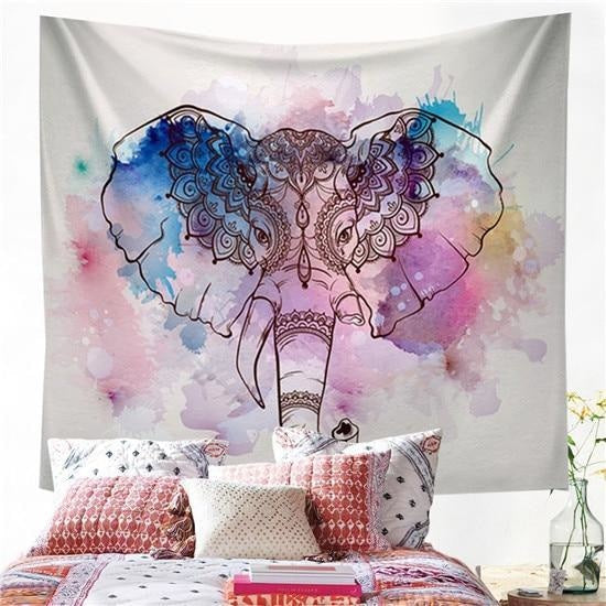 Tenture Éléphant Aquarelle