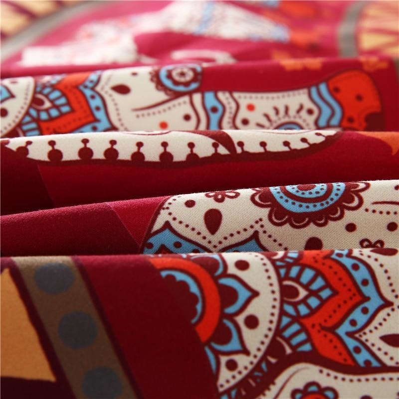 Tenture Éléphant Mandala Rouge