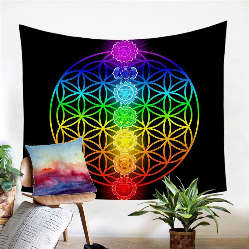 Tenture Hippie Seven Chakras - 130 x 150cm