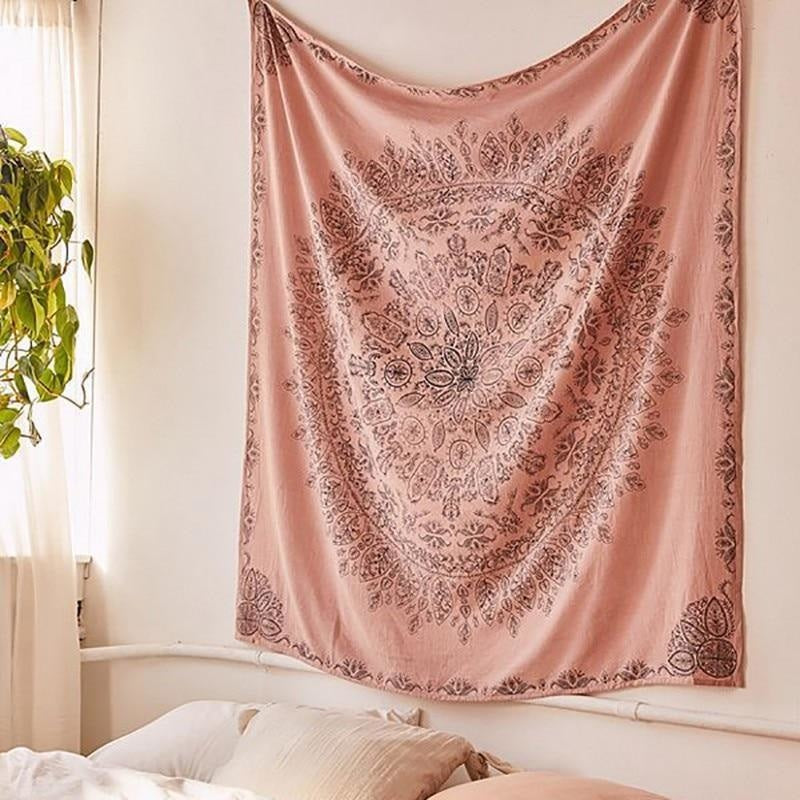 Tenture Murale Patchwork Indien – Vintage 87x53 Cm – Couvre-lit Ou Décoration