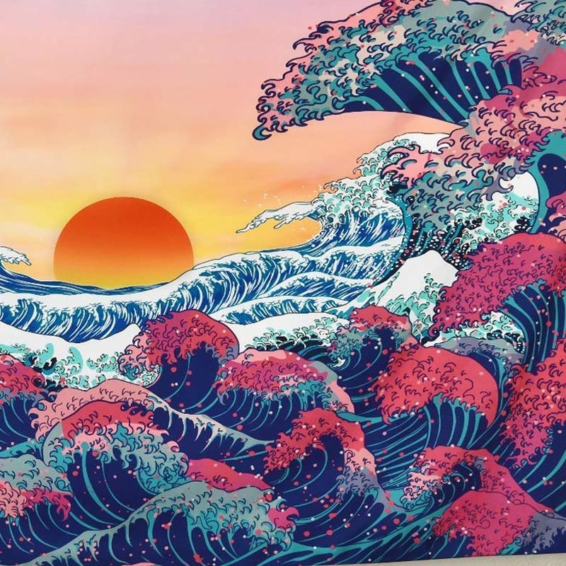 Tenture Japonaise Coucher de Soleil