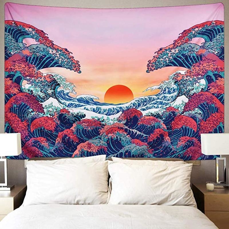 Tenture Japonaise Coucher de Soleil