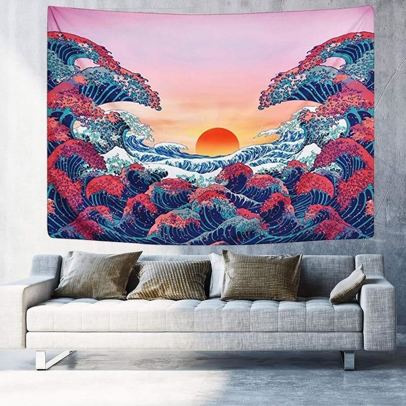 Tenture Japonaise Coucher de Soleil