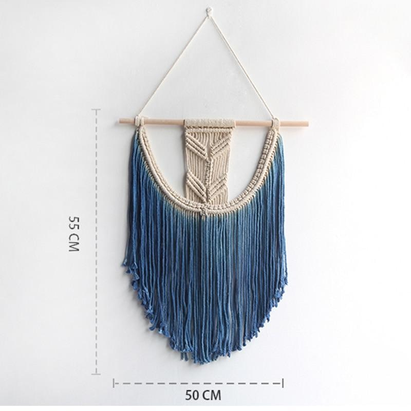 Tenture Macramé Dégradé Bleu