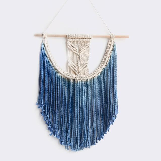 Tenture Macramé Dégradé Bleu