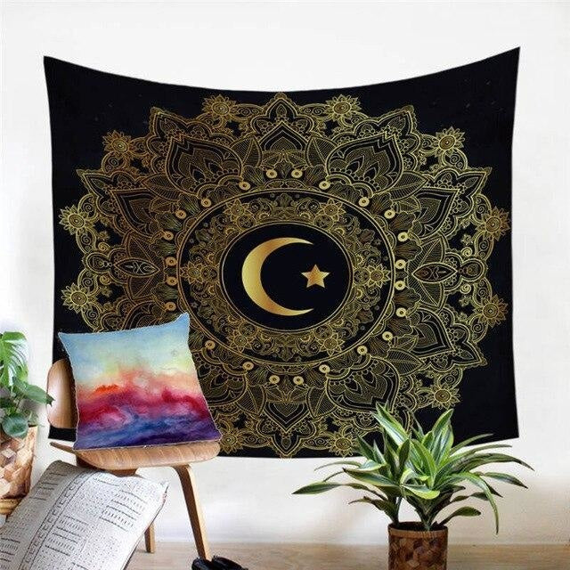 Tenture Mandala Croissant de Lune - 150x200cm