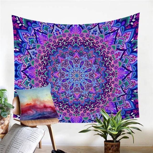 Tenture Mandala Kaléidoscope Violet - Violet / 130 x 150cm