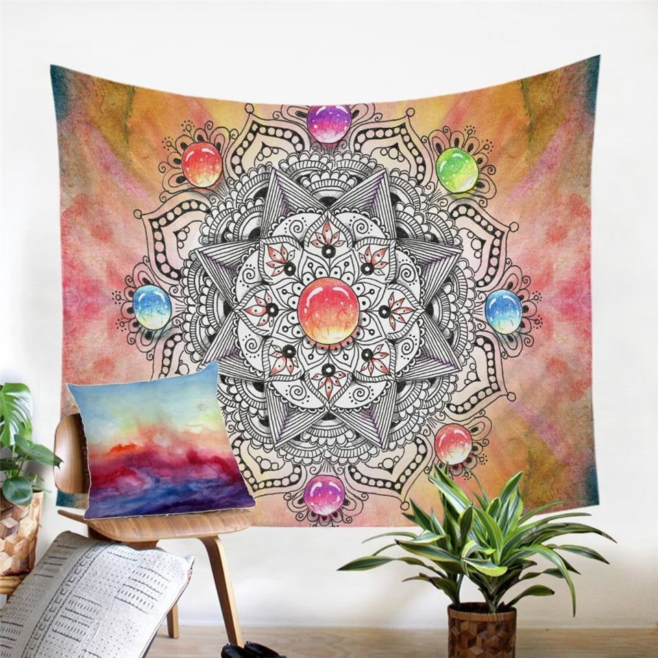 Tenture Mandala Pierres Précieuses