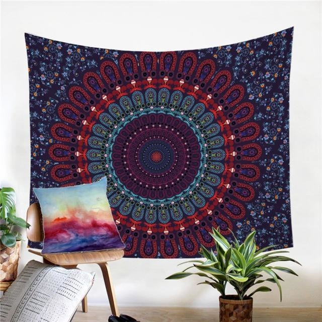 Tenture Mandala Tibétain Nativa - Tibétain / 130cm x 150cm