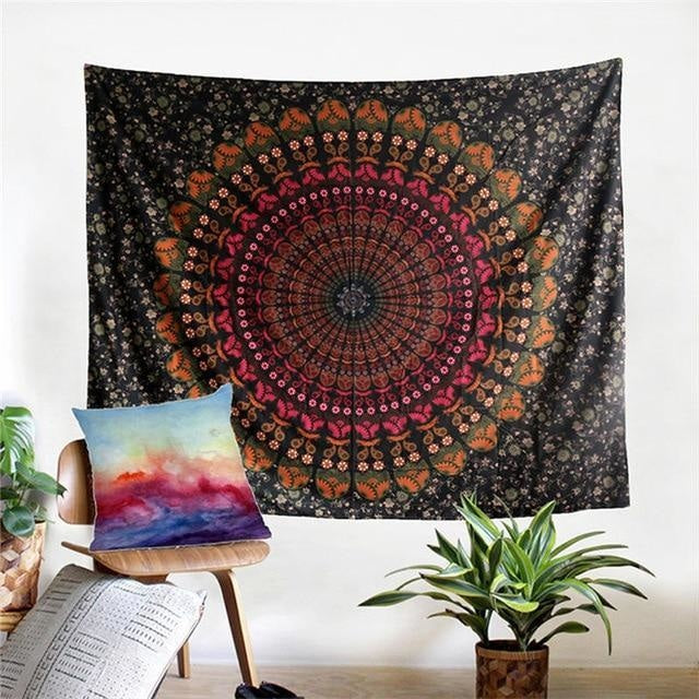 Tenture Mandala Tibétain Sansa - Tibétain / 130cm x 150cm