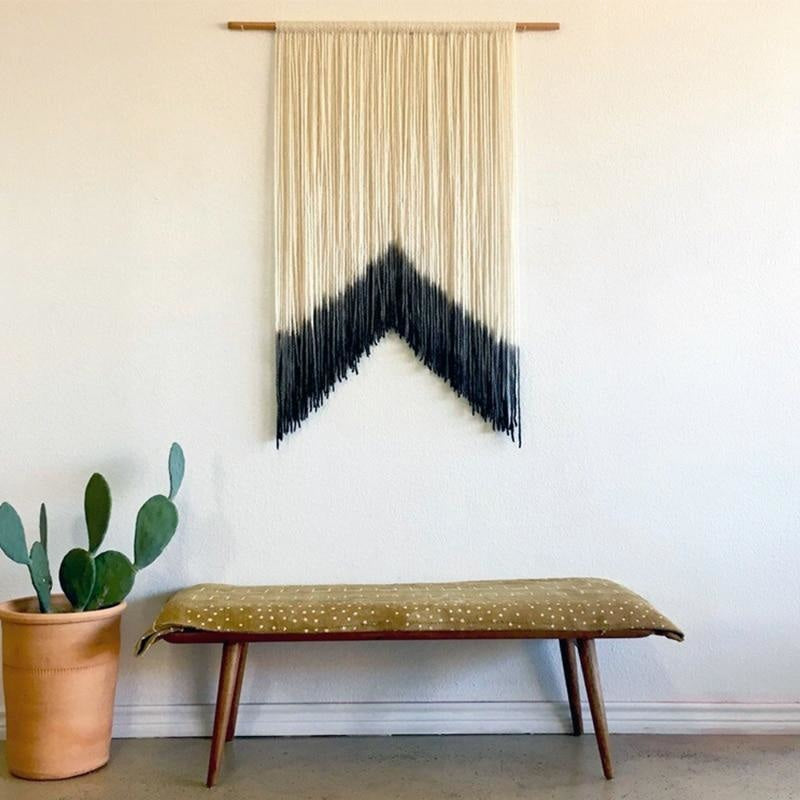 Tenture Murale en Macramé Bicolore
