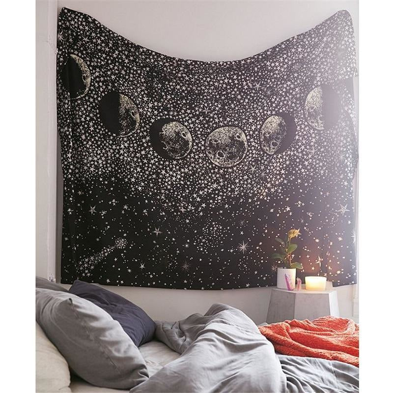 Tenture Murale Hippie Cycle de la Lune - 130 x 150cm