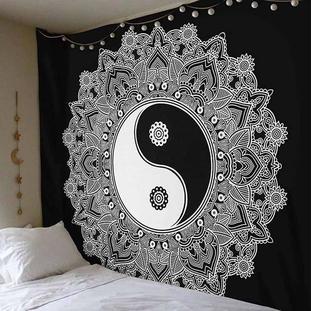 Tenture Murale Mandala Yin et Yang - 200 x 140cm
