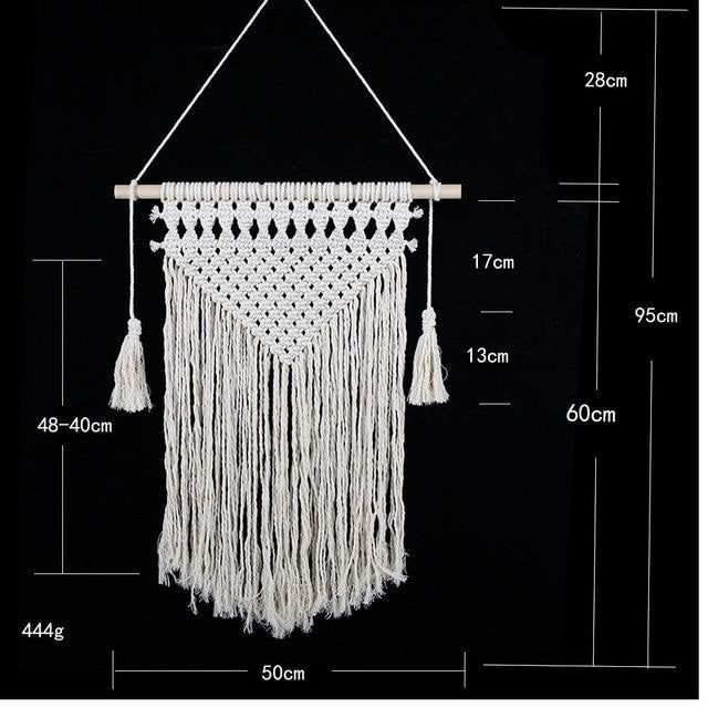 Tenture Murale Tissée en Macramé