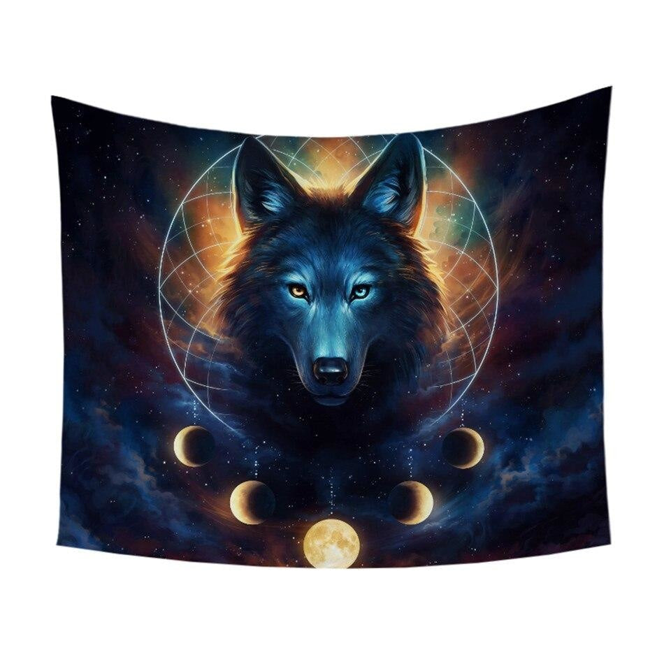 Tenture Psychédélique Loup Attrape-Rêve by JoJoesArt