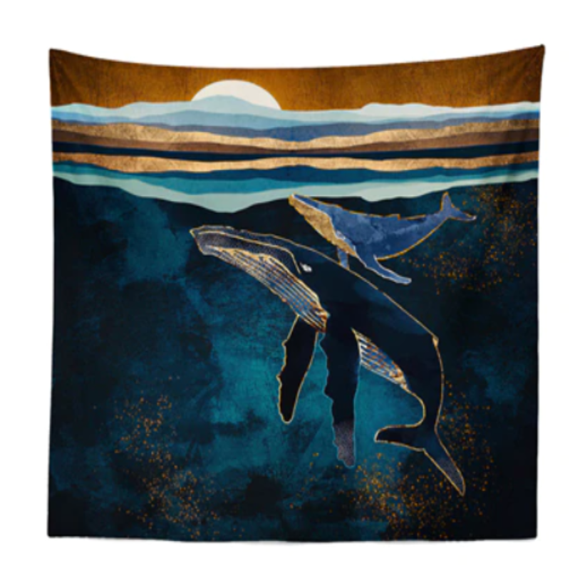 Tenture Japonaise Baleine