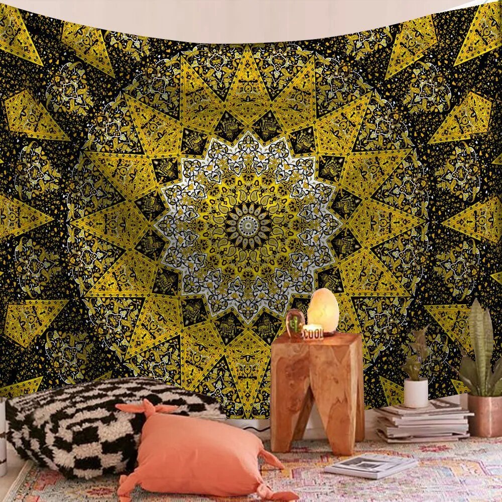 Nunbee Tapisserie Wandbehang Mandala Tenture Hippie Etoile Elephant