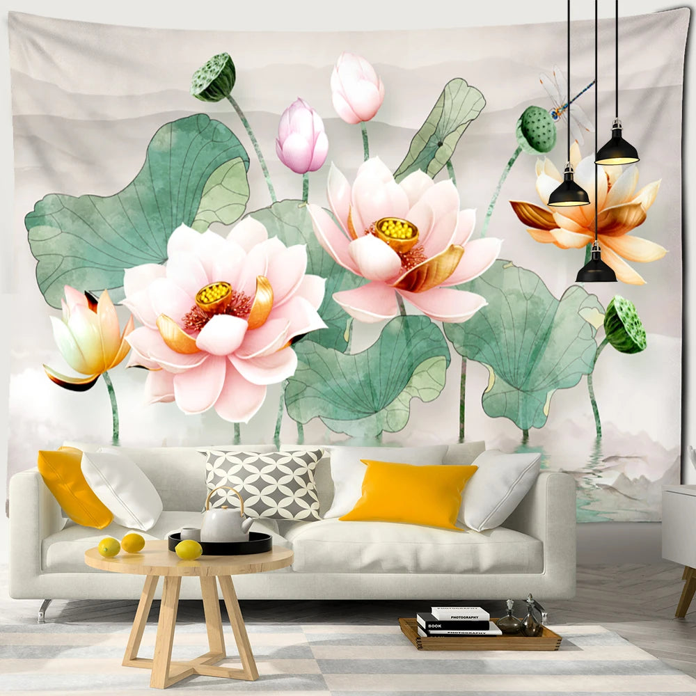 Tenture murale design en coton 145x190cm Forest Flowers - MiLOME