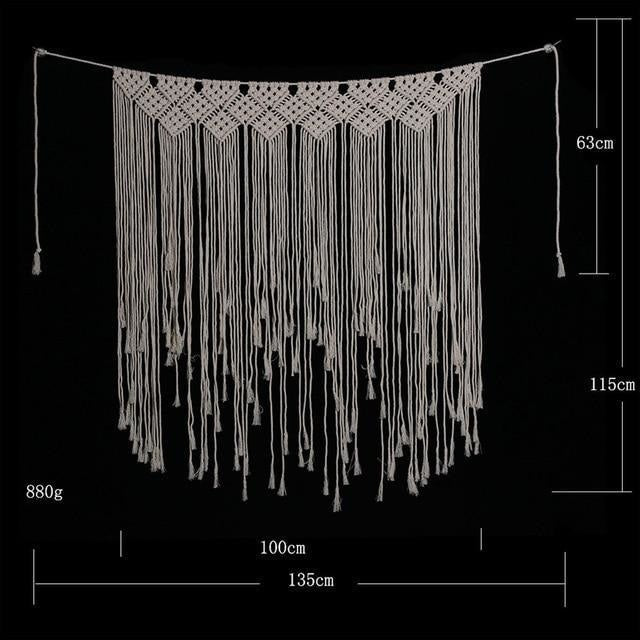 Grande Tenture Murale En Macramé Bois Flotté Naturel Bohème Murs Décor