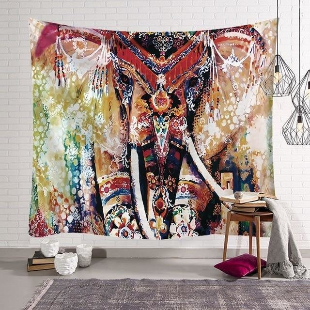 Tenture Éléphant Vintage - 150 x 130cm