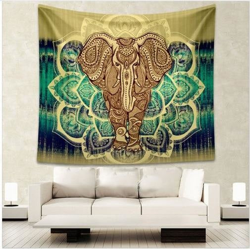 Tenture Murale Éléphant Indien - 210 x 150cm