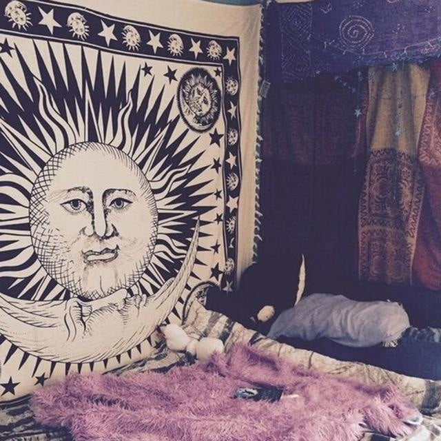 Tenture Murale Hippie Sun & Moon