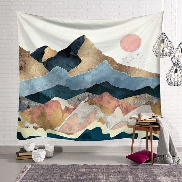 Tenture Nordique Montagnes - 150x130cm