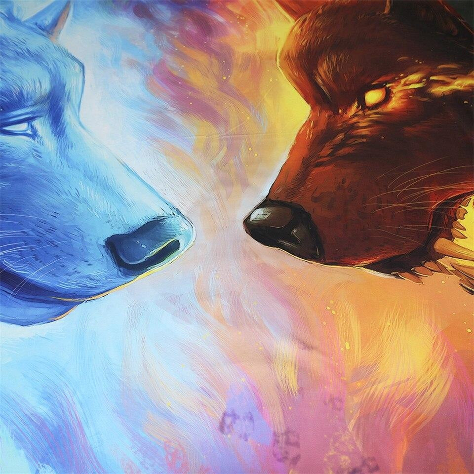 Tenture Psychédélique - Ice vs Fire by JoJoesArt