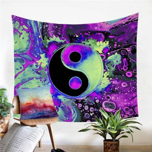 Tenture Psychédélique Jasper Yin Yang by Brizbazaar - 150 x 200cm