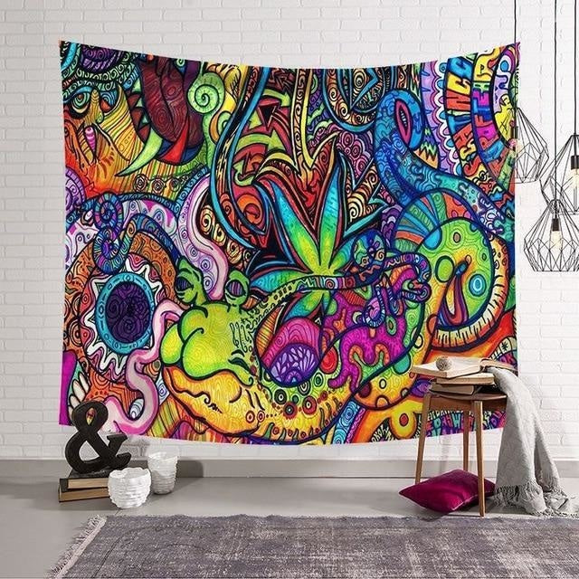 Tenture Teuf Psychédélique - 95 x 73cm